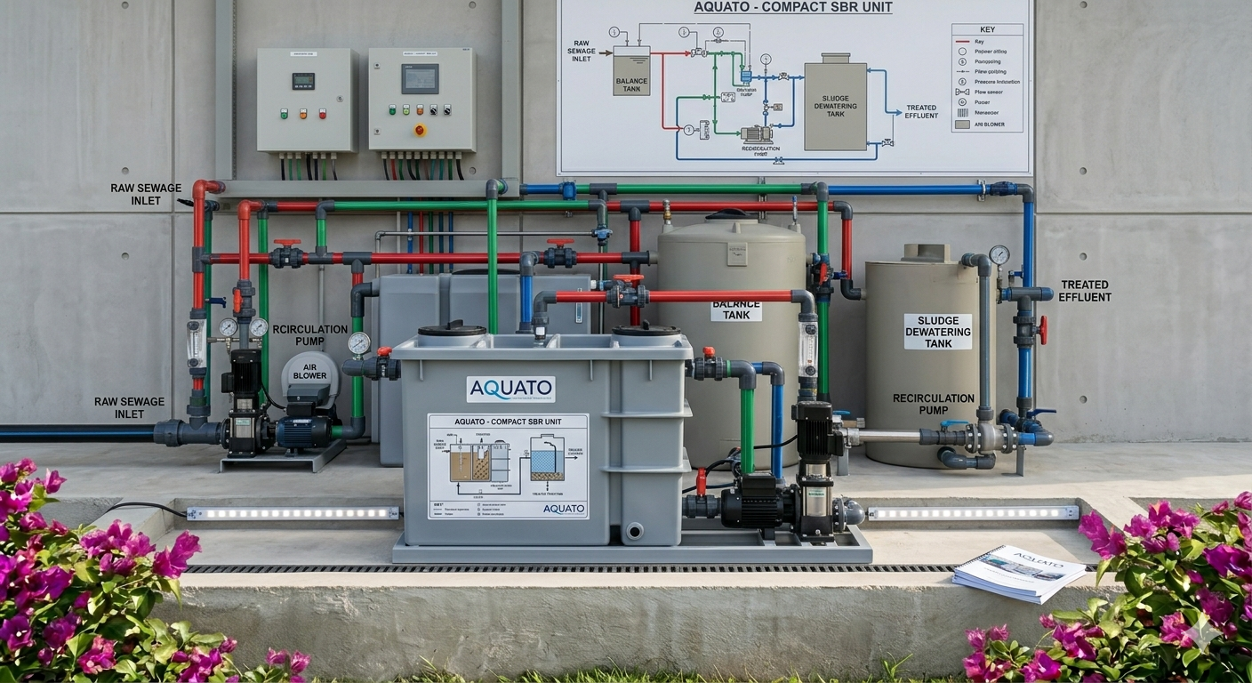 AQUATO SBR sewage treatment plant installation Mauritius